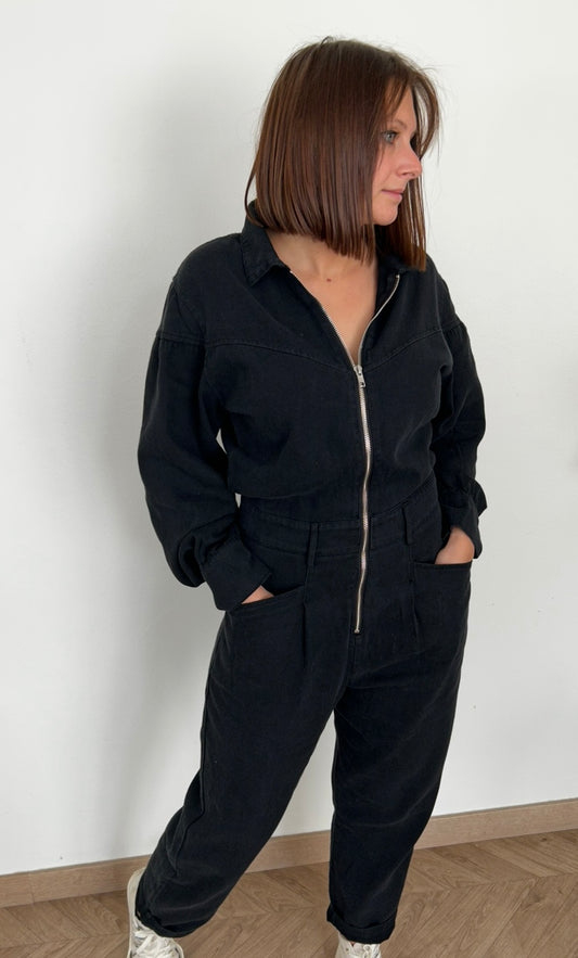 Tokyo black denim jumpsuit