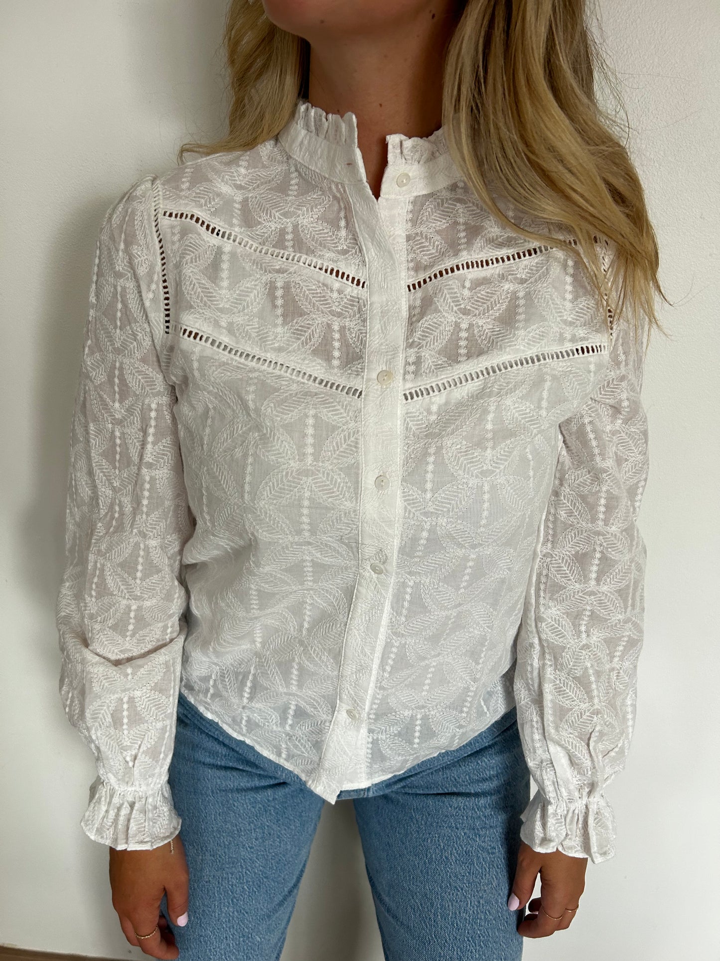 Chemise à broderie Odessa blanche