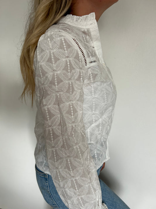 White Odessa embroidery shirt