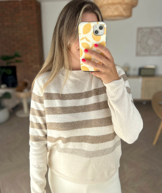 Pull rayé beige Sintra