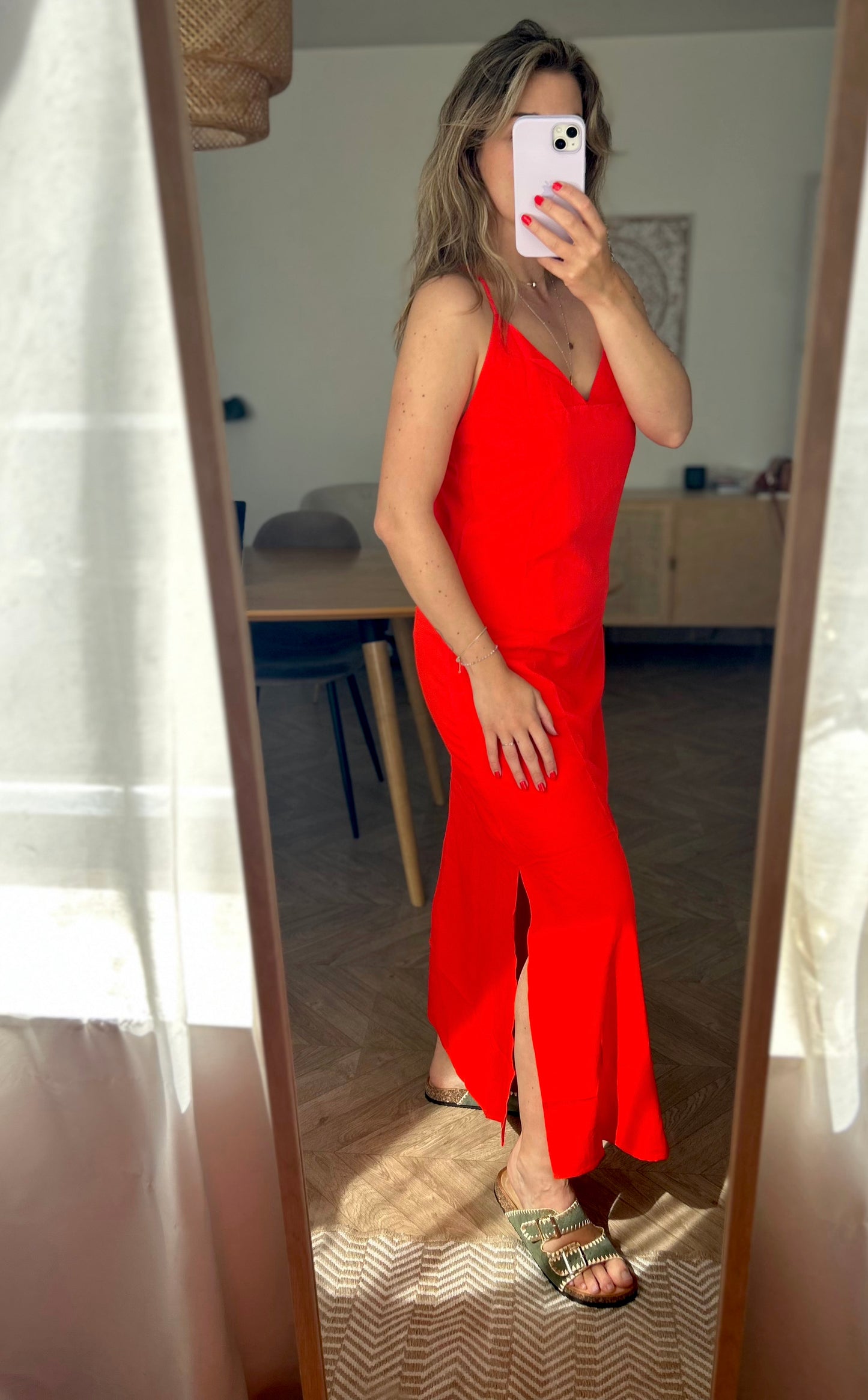 Robe longue rouge Ibiza