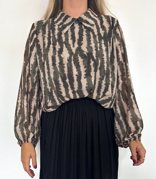 Khaki zebra blouse Vienne